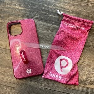 Pink Glitter Loopy Case for IPhone 12 Pro Max.
